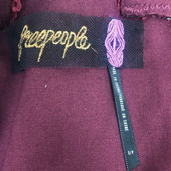 Free People Natasha Lace Halter Bodycon Mini Dress Party Formal Wine Red Size S - Picture 9 of 9